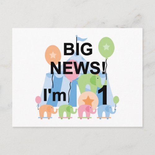 Big News Circus 1st Birthday T_shirts and Gifts Postcard