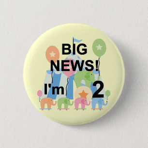 Big News Circus 2nd Birthday T-shirts and Gifts Pinback Button