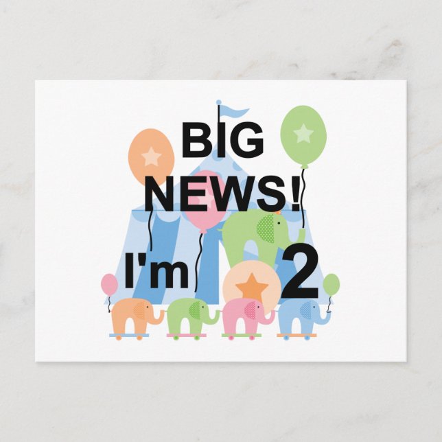 Big News Circus 2nd Birthday T-shirts and Gifts Postcard (Front)