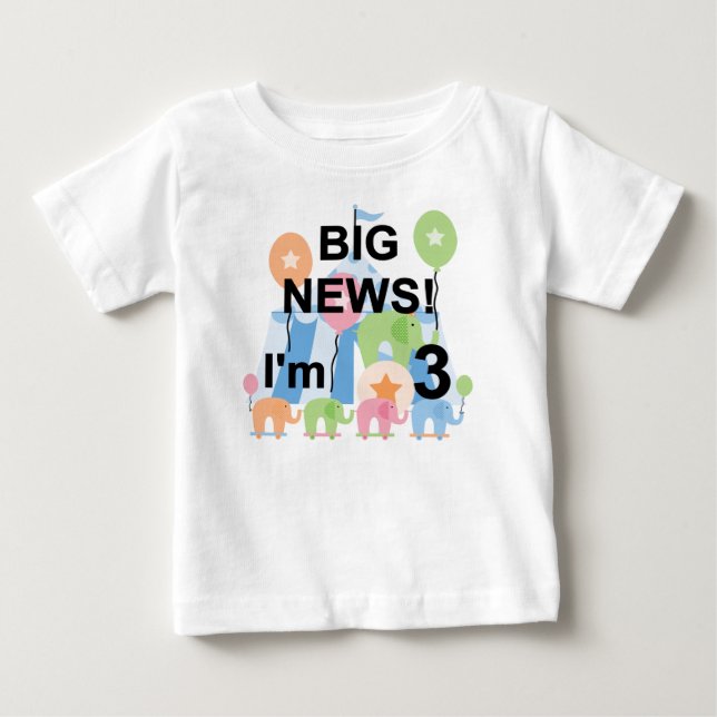 Big News Circus 3rd Birthday Tshirts and Gifts (Front)