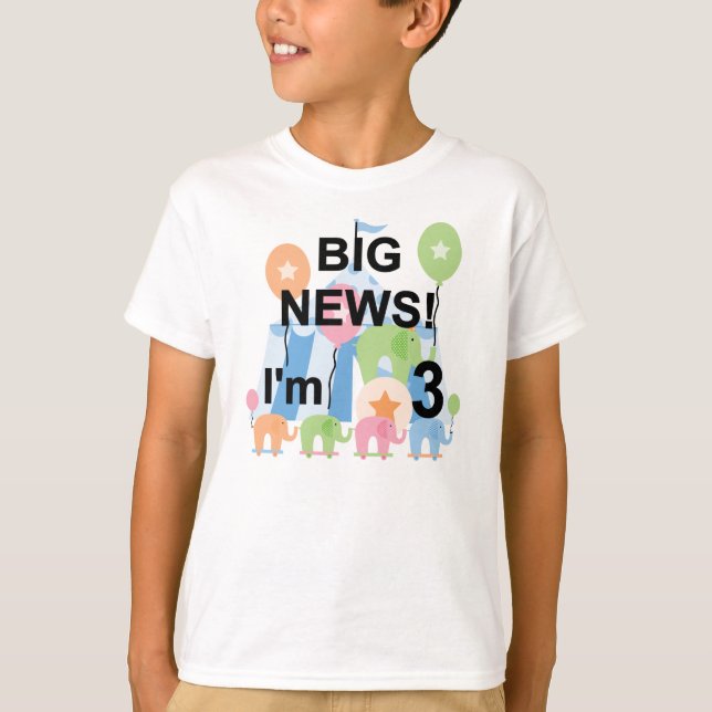 Big News Circus 3rd Birthday Tshirts and Gifts (Front)