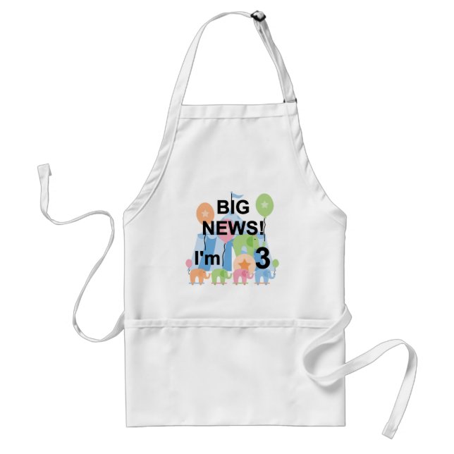 Big News Circus 3rd Birthday Tshirts and Gifts Adult Apron (Front)