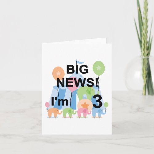 Big News Circus 3rd Birthday Tshirts and Gifts Card