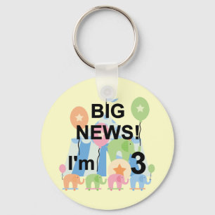 Big News Circus 3rd Birthday Tshirts and Gifts Keychain
