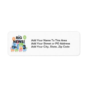 Big News Circus 3rd Birthday Tshirts and Gifts Label
