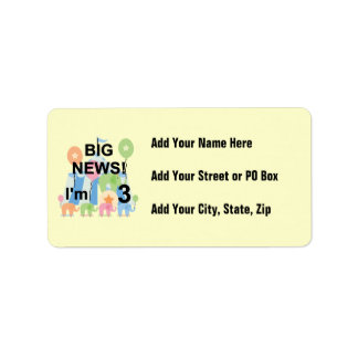 Big News Circus 3rd Birthday Tshirts and Gifts Label