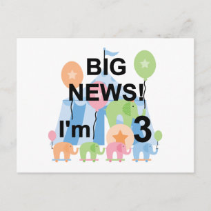 Big News Circus 3rd Birthday Tshirts and Gifts Postcard