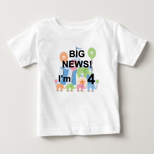 Big News Circus 4th Birthday T shirts and Gifts (Front)