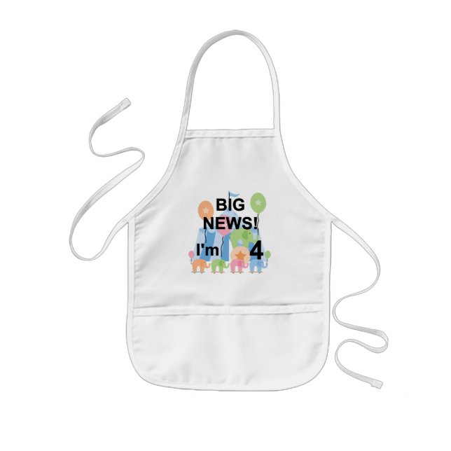 Big News Circus 4th Birthday T shirts and Gifts Kids' Apron (Front)
