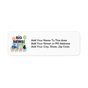Big News Circus 4th Birthday T shirts and Gifts Label