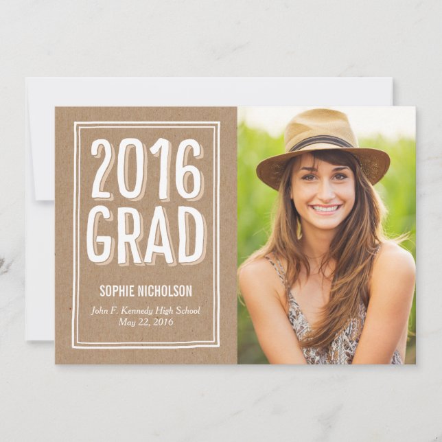 Big News Graduation Announcement Invitation Kraft (Front)