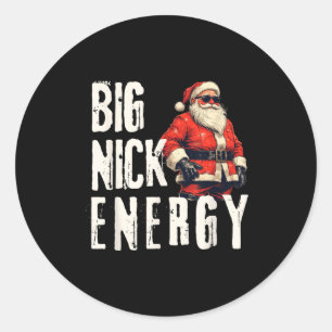 Big Nick Energy Funny Santa Christmas  Classic Round Sticker