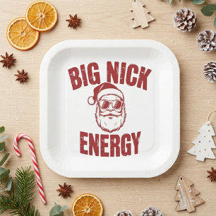 Big Nick Energy Funny Santa Christmas Quote Paper Cups