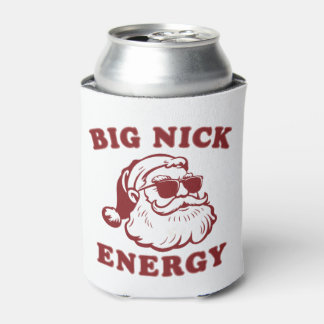 Big Nick Energy Funny Santa Christmas Vintage Can Cooler