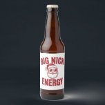 Big Nick Energy Funny Santa Rude Christmas Joke  Beer Bottle Label<br><div class="desc">Big Nick Energy Funny Santa Rude Christmas Joke</div>