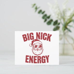 Big Nick Energy Funny Santa Rude Christmas Joke Holiday Postcard