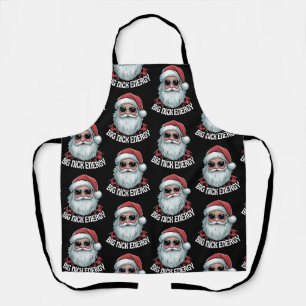 Big Nick Energy Funny Santa Sunglasses Christmas  Apron