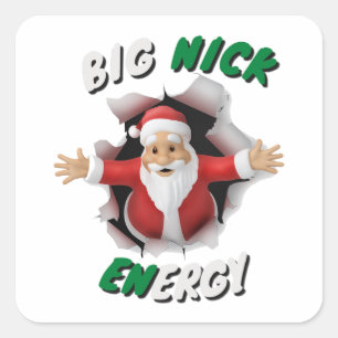Big Nick Energy Retro Christmas Square Sticker
