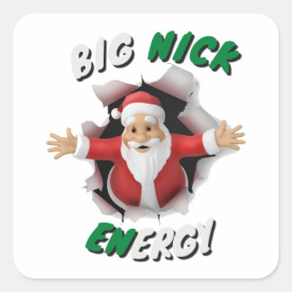 Big Nick Energy Retro Christmas Square Sticker