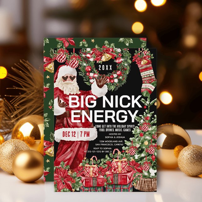 Big Nick Energy Santa Christmas Holiday Party Invitation (Creator Uploaded)