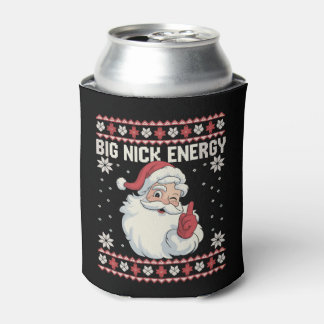 Big Nick Energy Santa Ugly Christmas Sweater Can Cooler