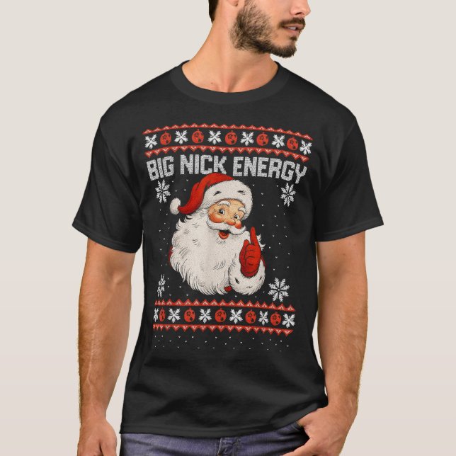 Big Nick Energy Santa Xmas Ugly Christmas Sweater  (Front)