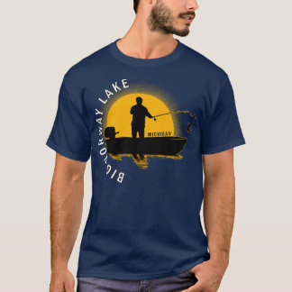 Big Norway Lake Fishing Michigan Sunrise T-Shirt