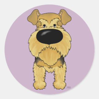 Big Nose Airedale Terrier Classic Round Sticker
