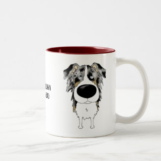 Big Nose Australian Shepherd Two-Tone Coffee Mug