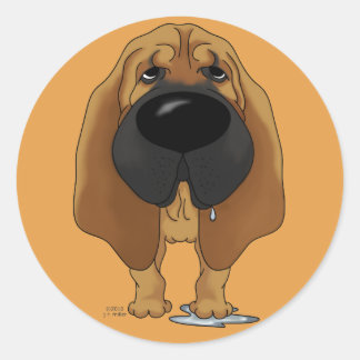 Big Nose Bloodhound Classic Round Sticker