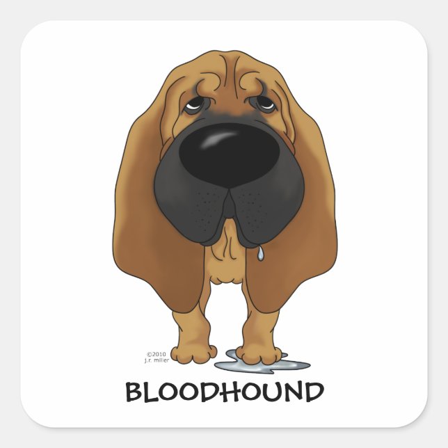 Big Nose Bloodhound Square Sticker (Front)