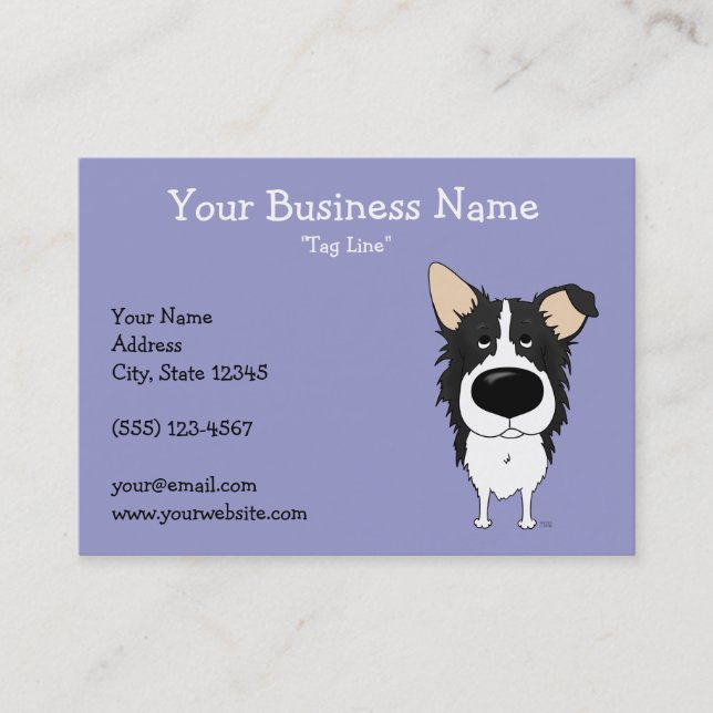 Big Nose Border Collie Business Card (Front)