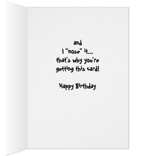 Big Nose Dog Funny Birthday Love Dog (Inside (Right))