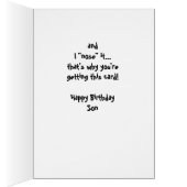 Big Nose Dog Funny Birthday Son Love Dog Cards (Inside (Right))