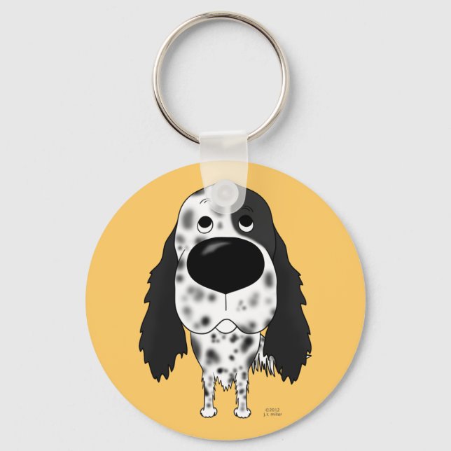 Big Nose English Setter Keychain (Front)