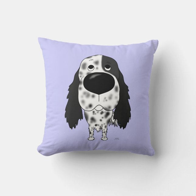 Big Nose English Setter Throw Pillow (Front)