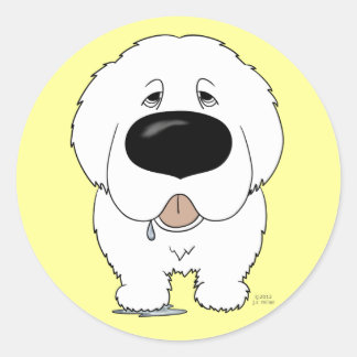 Big Nose Great Pyrenees Classic Round Sticker