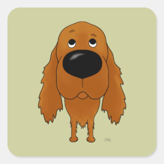 Big Nose Irish Setter Square Sticker