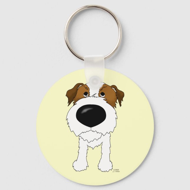 Big Nose Jack Russell Terrier Keychain (Front)