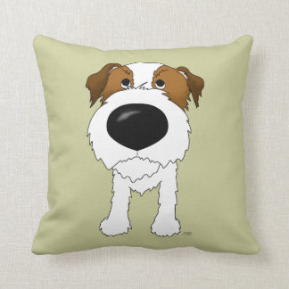 Big Nose Jack Russell Terrier (Wire) Throw Pillow