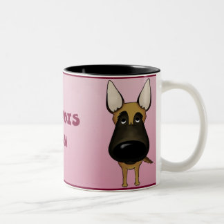 Big Nose Malinois Mom Two-Tone Coffee Mug