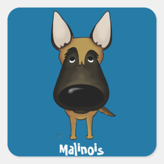 Big Nose Malinois Square Sticker