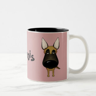 Big Nose Malinois Two-Tone Coffee Mug