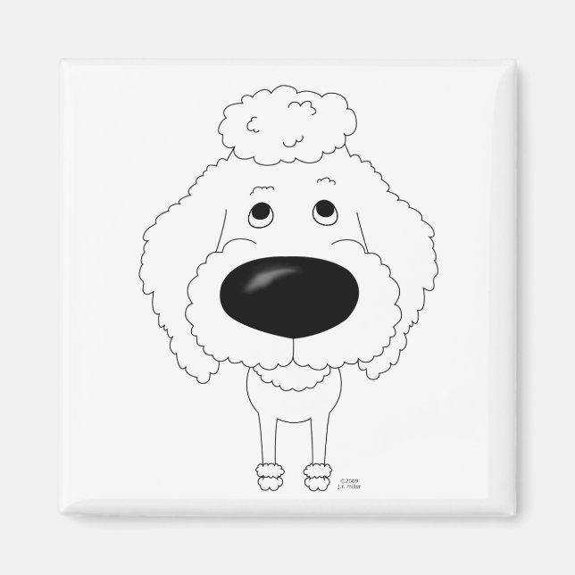 Big Nose Poodle Magnet (Front)