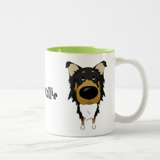 Big Nose Rough Collie Two-Tone Coffee Mug