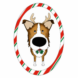 Big Nose Smooth Collie Christmas Ornament