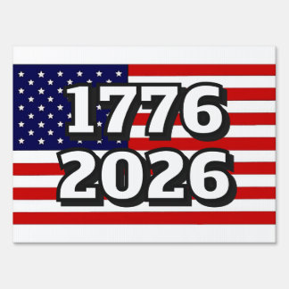 Big Number American Flag Sign