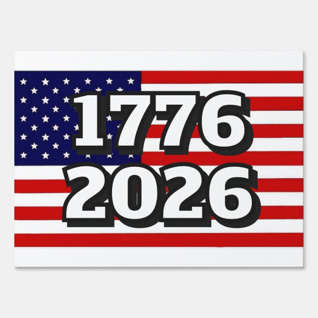 Big Number American Flag Sign (Front)