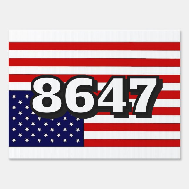 Big Number American Flag Sign (Front)