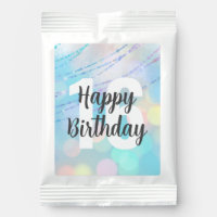 Big Number Bokeh Birthday Drink Mix
